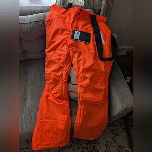 Yeefine men's ski pants, size small, Orange